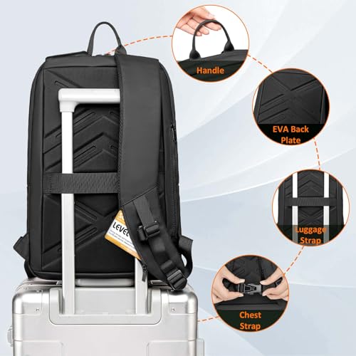 FENRUIEN 17.3 Inch Expandable Mens Backpack for Work, Black - size: 17.3 Inch, style: Business