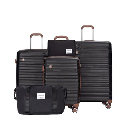 Travelhouse 5-Piece PP Hardside Luggage Set with Spinner Wheels & TSA Lock