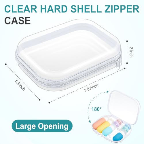 Ceenna 2 Pcs Clear Zipper Case Hard Shell Pouches,2 Medium - size: 2 Medium