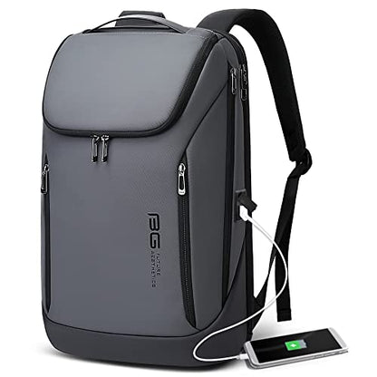 BANGE Business Smart Backpack Waterproof fit 15.6 Inch Laptop Backpack with USB Charging Port,Travel Durable Backpack - color: Grey, size: Medium