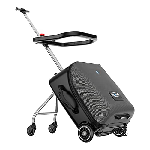 LemoHome Expandable Luggage with Spinner Wheels,Large Suitcases with Child Seat Design,Hard Luggage for Women and Men,20 inch Hardside Carry on Luggage for Travel - color: Black