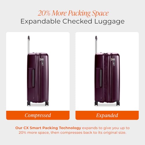 Briggs & Riley Sympatico Large 30 Inch Expandable Hardside Spinner, Plum - color: Plum, size: 30" Checked