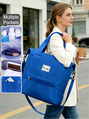 Foldable Travel Bag,Travel Duffle Bag,Foldable Duffle Bag for Travel - color: Blue