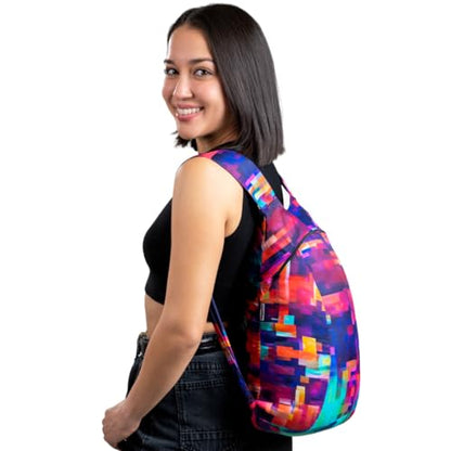 Nanobag Daypack 16L Ultralight Packable Foldable Travel Backpack for Hiking - color: Pixels