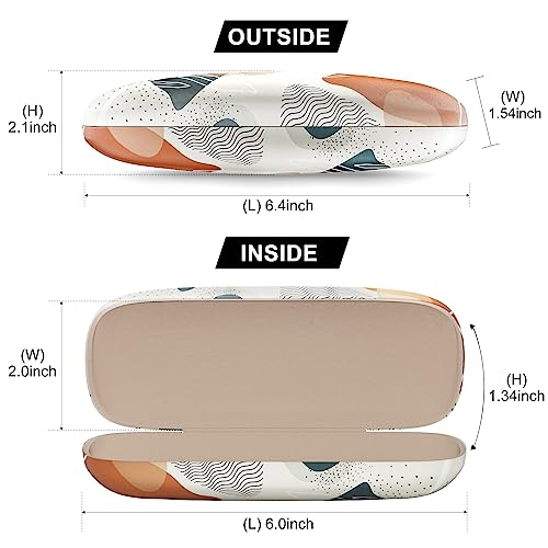 Eyeglasses Case, Hard Shell Protective Case for Glasses, Unisex for Women Men - color: Boho Leaf