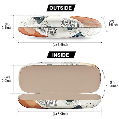 Eyeglasses Case, Hard Shell Protective Case for Glasses, Unisex for Women Men - color: Boho Leaf