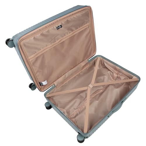 Jessica Simpson Abilene 28" Expandable 8-Wheel Spinner Large Checked Luggage Suitcase, Chinois Green - color: Chinois Green, size: Large Checked