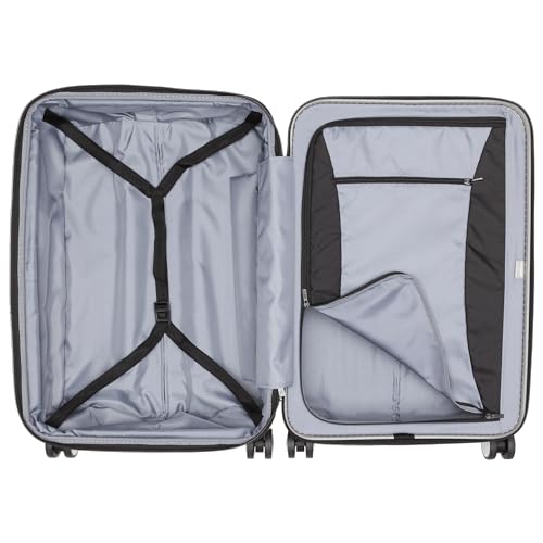 DELSEY PARIS Titanium Hardside Expandable Luggage with Spinner Wheels Checked Luggage, Silver, Checked-Medium 25 Inch - color: Silver, size: Checked-Medium 25 Inch