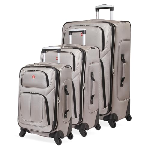SwissGear Sion Softside 확장 가능, 백랍., Sion Softside 3피스 스피너 세트 - color: 백랍., size: 3종 세트(21/25/29)