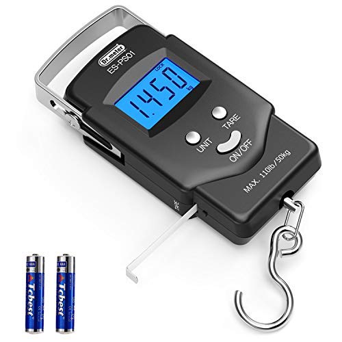 Dr.meter Fish Scale, 110 lb Digital Luggage Scale with Tape - color: Black