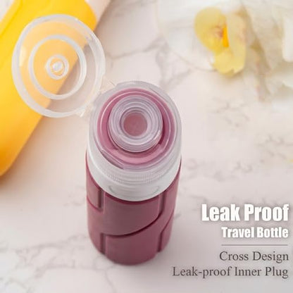 15 Pack Travel Bottles for Toiletries,Silicone Toiletry Containers, Purple - color: Purple