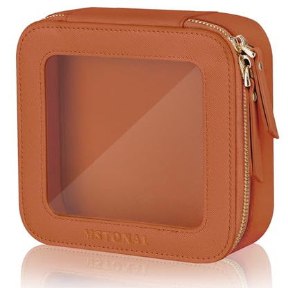 Small Clear Makeup Bag for Purse, Travel Cosmetic Case, Brown, Mini - color: Brown, size: Mini