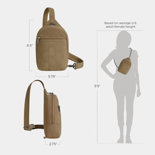 Travelon Anti-Theft Runways Small Sling - color: Latte