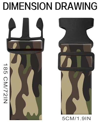Luggage Straps for Suitcases, Adjustable Travel Belt, Durable Wide Luggage Strap, Cute Suitcase Strap Identifiers with Buckle, Bag Straps for Luggage, Classic Camouflage - color: Classic Camouflage