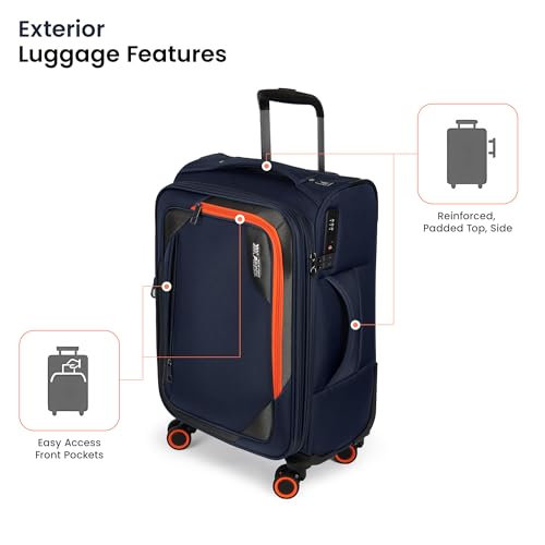 2-Piece (22/32in)Softside Expandable Luggage Set w/TSA LOCK - color: Navy, size: 2-Piece Set (22"/32'')