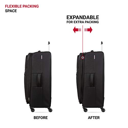 SwissGear 4010 Softside Luggage with Spinner Wheels, Black, Checked-Large 27-Inch - size: Checked-Large 27-Inch