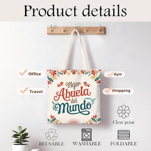 Funny Tote Bag, Canvas Reusable Carryall for Shopping Trip Commute - color: Grandmother