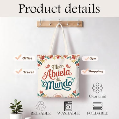 Funny Tote Bag, Canvas Reusable Carryall for Shopping Trip Commute - color: Grandmother