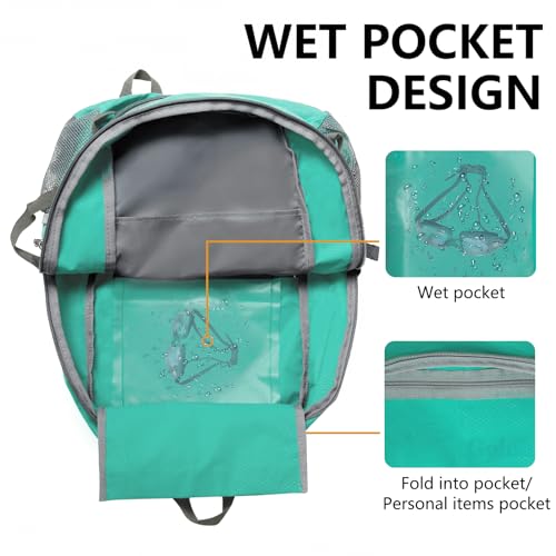 Goloni Ultra Lightweight Packable Backpack 40L - Foldable Hiking Backpack Water Resistant Small Foldable Daypack for Travel,Sky Blue - color: Light Sky Blue