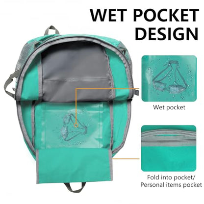 Goloni Ultra Lightweight Packable Backpack 40L - Foldable Hiking Backpack Water Resistant Small Foldable Daypack for Travel,Sky Blue - color: Light Sky Blue