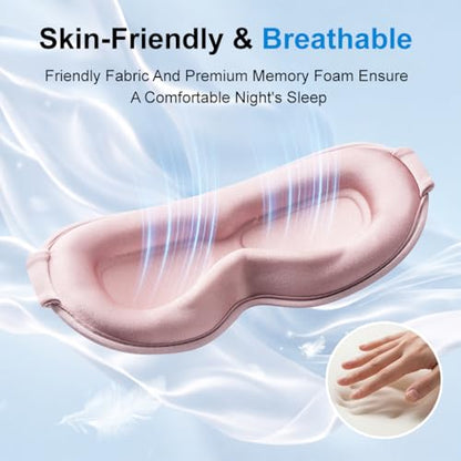 Facemoon Blackout Weighted Eye Masks for Sleep, Airplane Travel Essentials - color: Pink