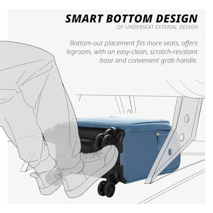 Verage Underseat Carry On Luggage with Wheels,14.5-Inch,Coast Blue - color: Coast Blue, size: 14.5-Inch Plus Underseat