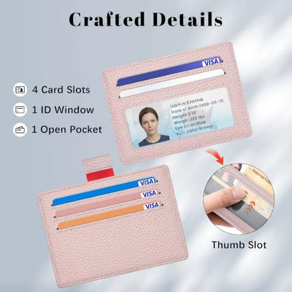 Airkit Small Slim ID Case, Womens Credit Card Holder Wallet, RFID Sleeve - color: Dusty Pink