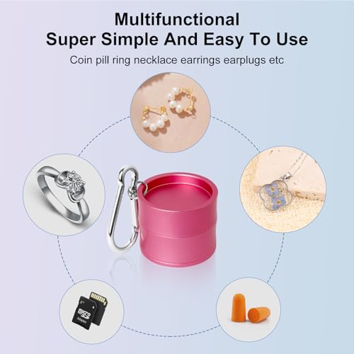 Mini Travel Ring Holder Keychain, Portable Jewelry Holder Keychain - color: 1-Tier Light Pink