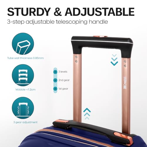 25'' Luggage,Expandable,PC Hardshell Suitcases w/Wheels - color: NAVY, size: 25 inch Single Piece