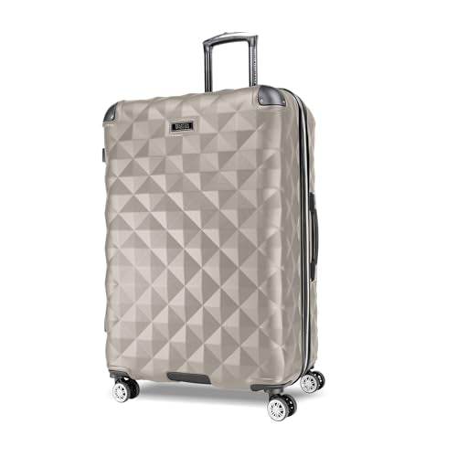 Kenneth Cole REACTION Diamond Tower Collection Lightweight Hardside Expandable 8-Wheel Spinner Travel Luggage, Rye, 28-Inch Checked - color: Rye, size: 28-Inch Checked