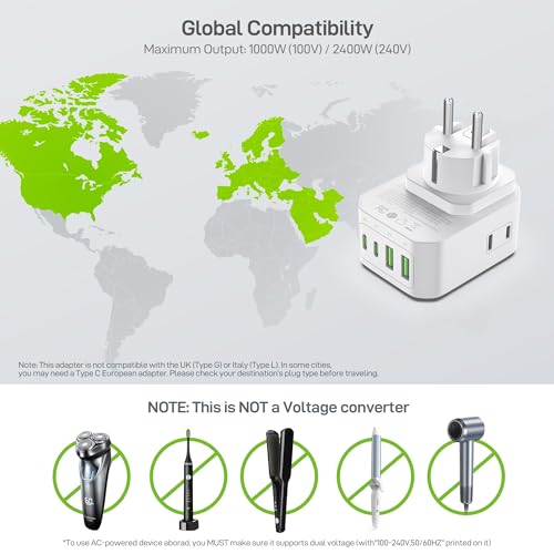 EPICKA PD 20W 2-Pack Germany France Type EF Travel Adapter, 2USB-A/2USB-C - style: 2 Packs Type EF-for Geraman&France