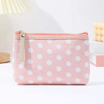 uekeboag Small Polka Dot Canvas Makeup Bag for Purses(02Pink) - color: 02Pink