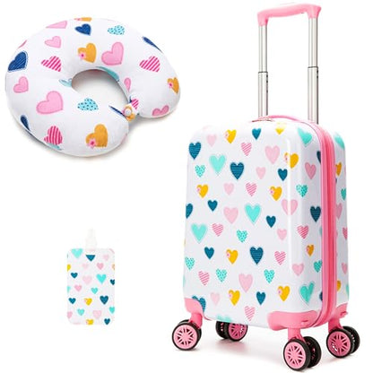 Kids Luggage Set 2 piece Kids Suitcase with Spinner Wheels 16" Childrens Luggage for Girls With Wheels Hard Shell Luggage Sets Airline Approved - color: 4002