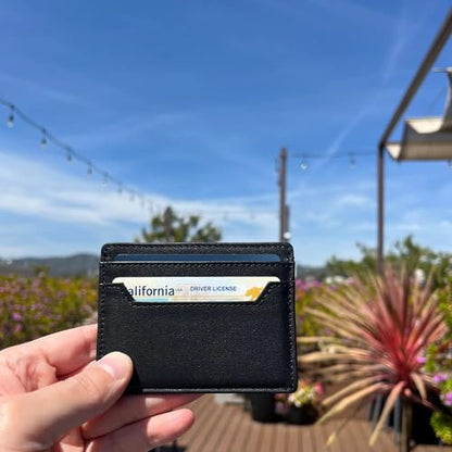 Minimalist Wallet for Men & Women – Ultra Slim Credit Card Holder Small Front Pocket Wallet – Compact, Thin, Lightweight Design - style: 4-card (Black)