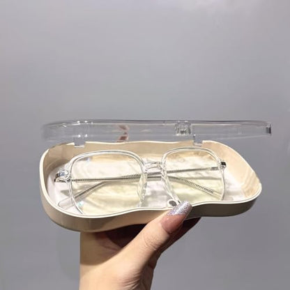 Glasses Case Hard Shell, Clear Eyeglass Case, Cute Holder for Sunglasses and Reading Glasses - color: Red Cherry2