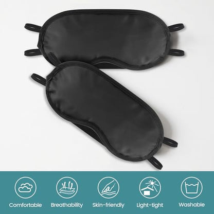 60 PCS Sleep Eye Masks Blindfolds - Light-Tight with Nose Pad & Adjustable Strap, Bulk Comfortable Breathable Party Supplies for Team Building Travel, Black Eye Cover for Women Men - color: 60 Pcs Blindfolds Bulk