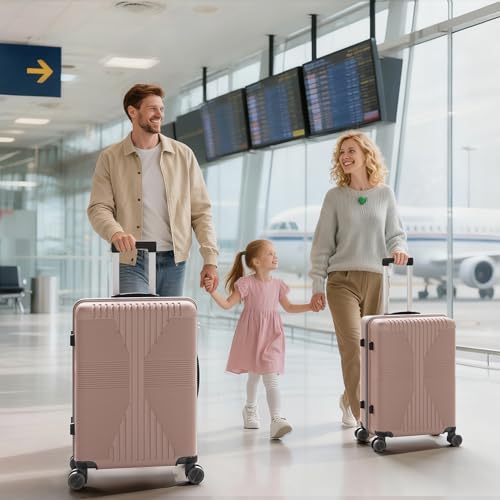 Karl home PP Hard Case Luggage Sets 3 Piece, Black, 20"/24"/28" - color: Rose Gold, size: 3 Piece Set (20in/24in/28in)