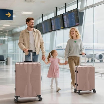 Karl home PP Hard Case Luggage Sets 3 Piece, Black, 20"/24"/28" - color: Rose Gold, size: 3 Piece Set (20in/24in/28in)