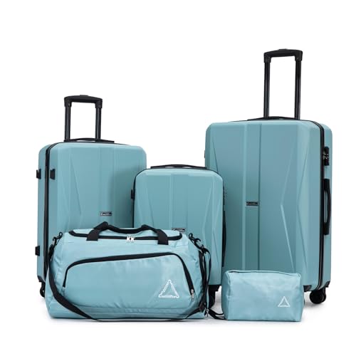 20/24/28 Inch Hardshell Suitcase Set, ABS Luggage Set with TSA Lock 5 Piece - color: Sky Blue