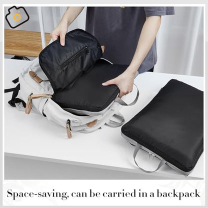 Hosuly 6 Pcs Compression Packing Cubes, 17.3 x 12.6'', Black 01 - color: Black 01