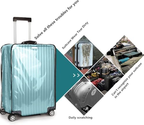 22 Inch Waterproof Clear Suitcase Cover (Black Trim) - color: Black Trim-0.4mm, size: 22" Suitcase Cover.
