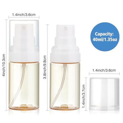 Small Spray Bottles Travel Size 2 Pack 1.35oz Mini Plastic Sprayer - color: clear+orange