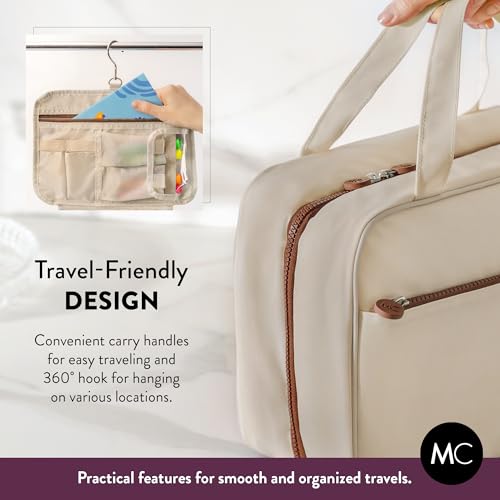 Mothercould Large Kids Travel Organizer, Hanging Bag With Hook, Beige - color: Beige, size: Large