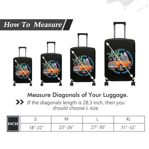 HYPER VENTURE Travel Luggage Cover Suitcase Protector Fits 23-26 Inch, M - color: Road Adventure, size: M