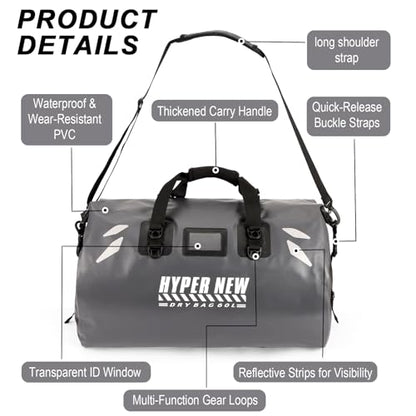 60L Waterproof Bag,Waterproof Dry Bag for Men & Women,Grey - color: grey