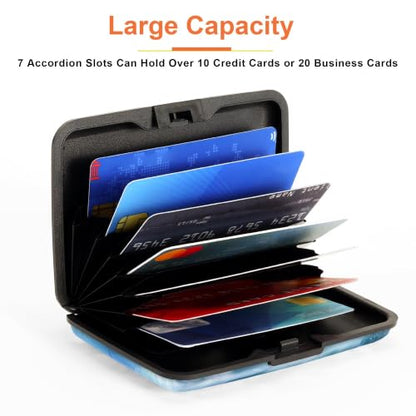 Mayski 2 Pack Credit Card Holder for Women RFID Blocking Wallet, Ocean - color: Ocean