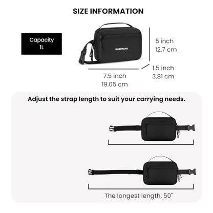 Sherpani Hyk, Small Sling Bag, Lightweight Travel Fanny Pack - color: Raven
