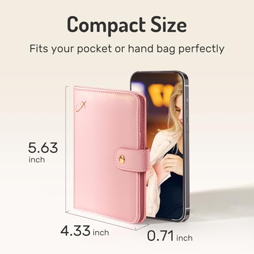 Forvencer Passport Holder Cover with Money Pocket, RFID Passport Wallet - color: Rose Gold, style: Magnetic Clasp