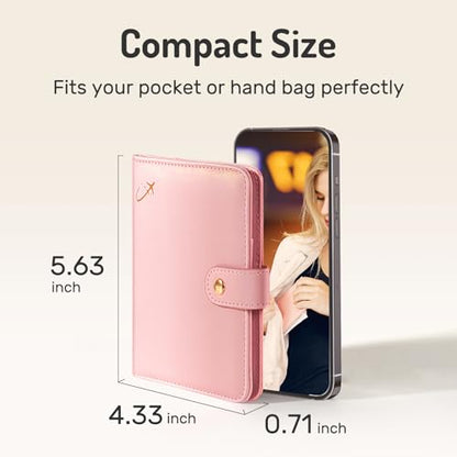 Forvencer Passport Holder Cover with Money Pocket, RFID Passport Wallet - color: Rose Gold, style: Magnetic Clasp