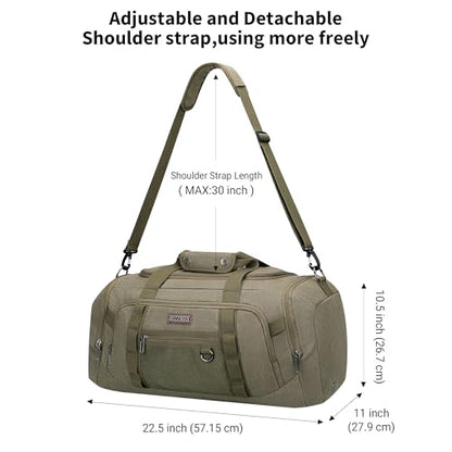 WITZMAN 캔버스 더플 백 남성용 3 in 1 컨버터블 백팩 40L 여행용, 아미 그린., 빈티지 - color: 아미 그린., size: 40L Standard